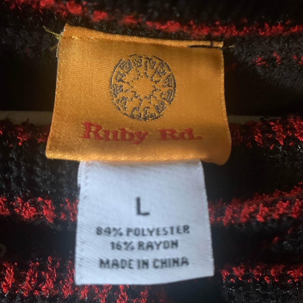 Ruby Rd. Red Sparkly Sweater Size L Like New - image 5